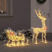 Reindeer vuče saonice Topla bijela 70 x 26 x 129 cm PET