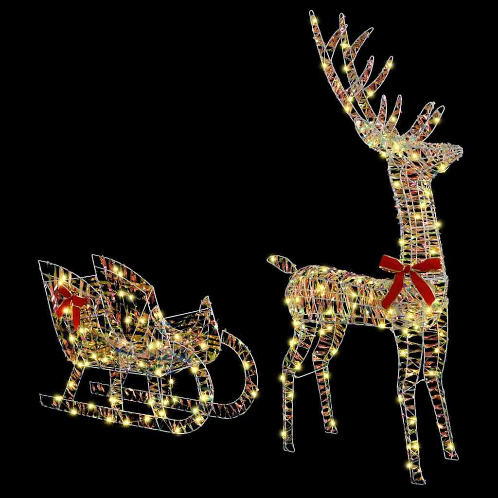 Reindeer vuče saonice Topla bijela 70 x 26 x 129 cm PET