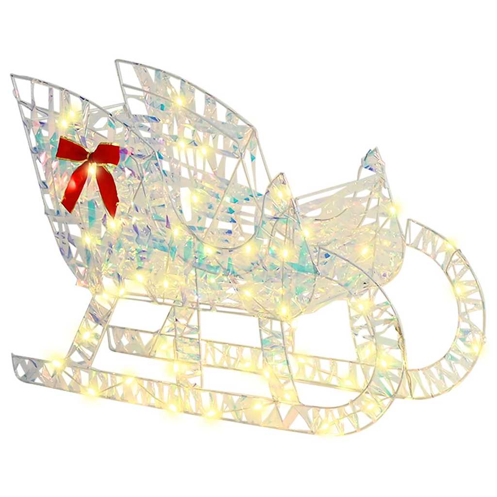 Reindeer vuče saonice Topla bijela 70 x 26 x 129 cm PET