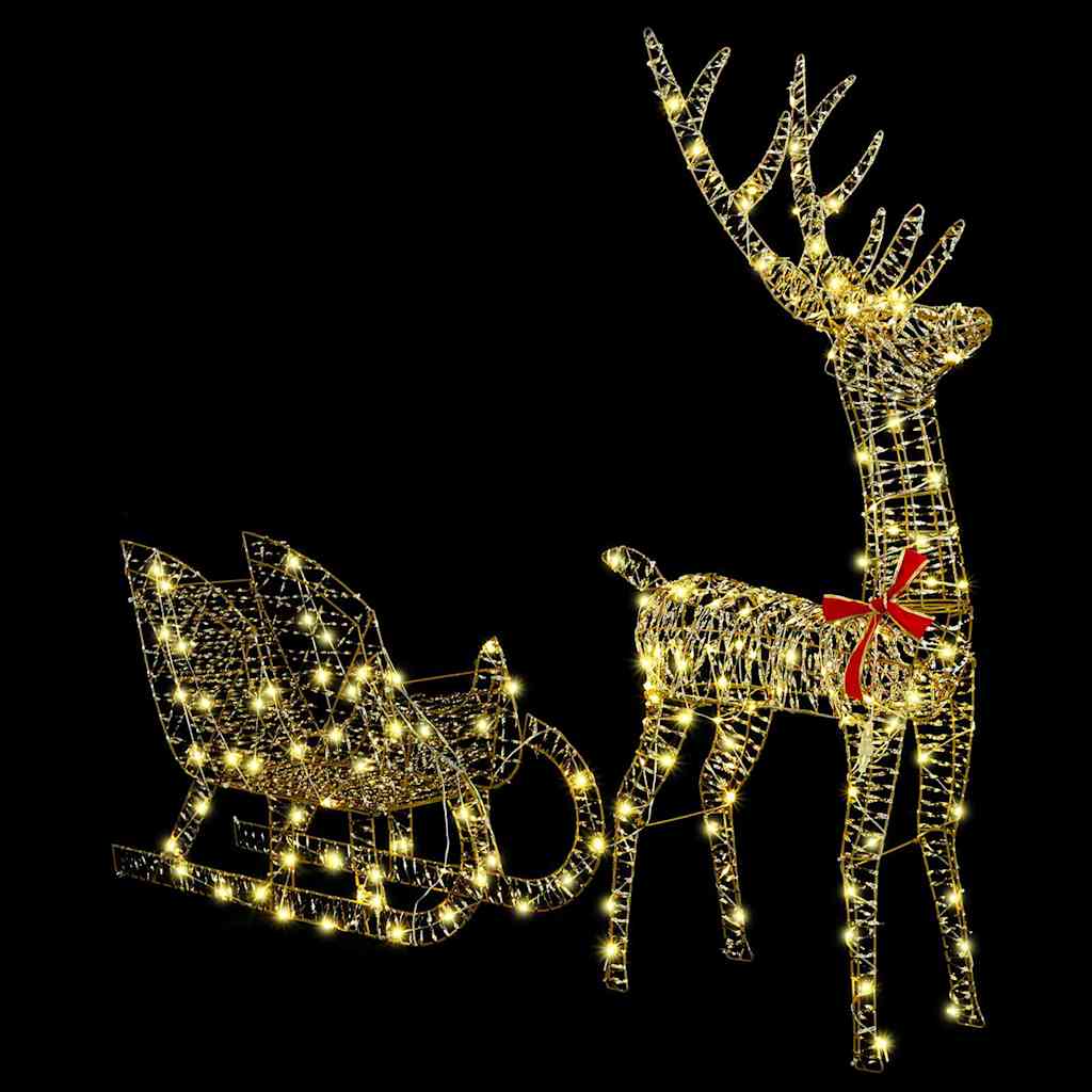 Reindeer vuče saonice Topla bijela 70 x 26 x 129 cm PET