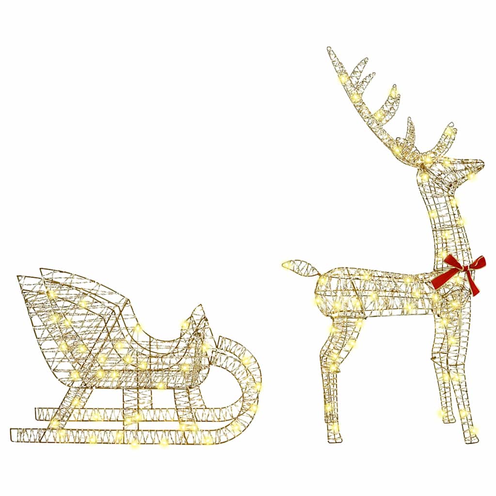 Reindeer vuče saonice Topla bijela 70 x 26 x 129 cm PET