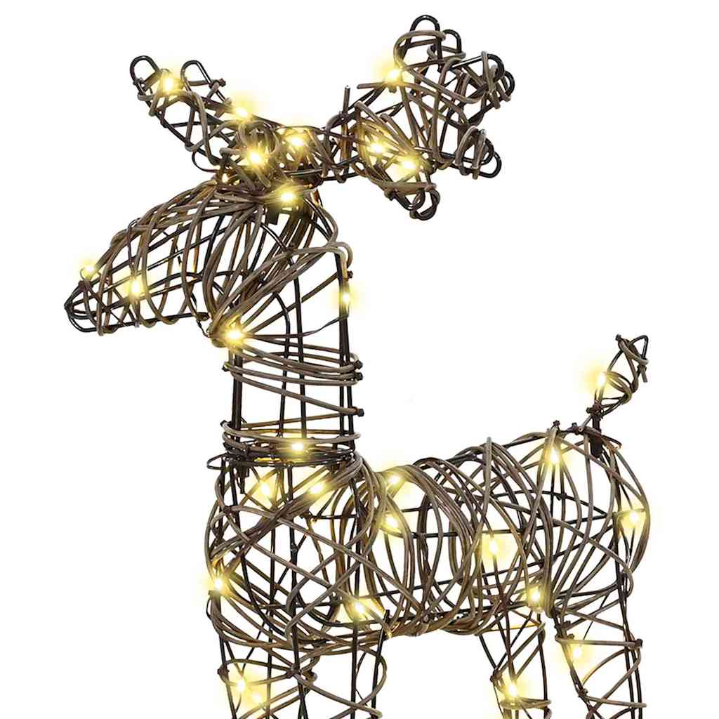 Reindeer vuče saonice Topla bijela 53 x 28 x 33 cm Ratan
