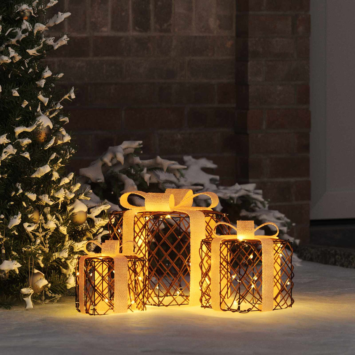 Osvijetljena božićna kutija za poklone 3 kom. 150 LED lampica