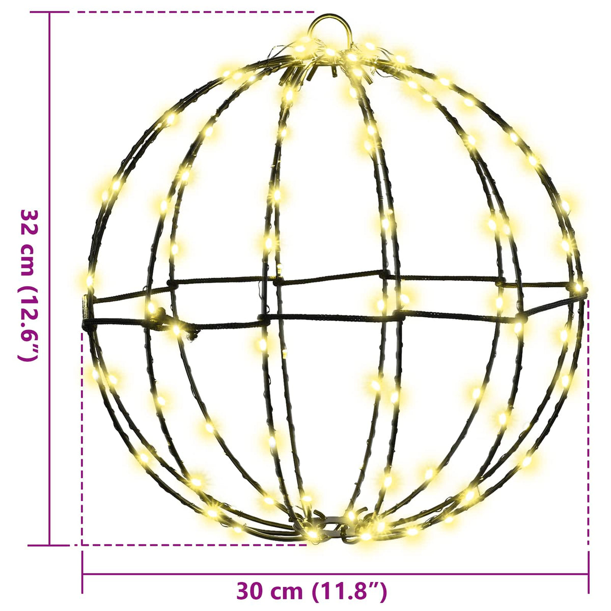Lopta 2 pcs Topla bijela 30 x 30 x 32 cm Metal