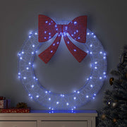 Vijenac s 80 LED svjetlima Plava 92 x 92 x 9,5 cm Akril