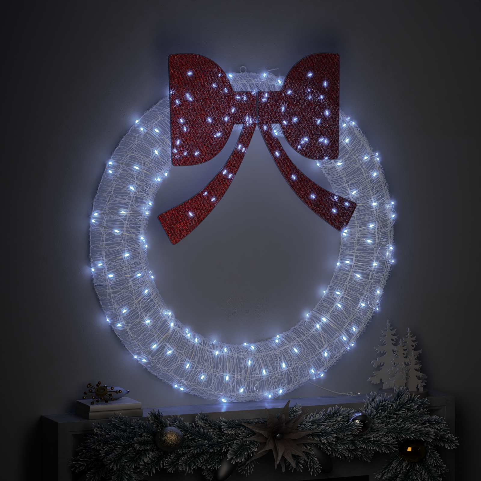 Vijenac s 150 LED svjetlima Hladna bijela 120 cm Akril