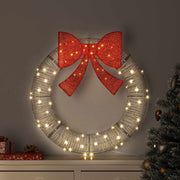 Vijenac s 80 LED svjetlima Topla bijela 90 x 90 x 9 cm Ratan