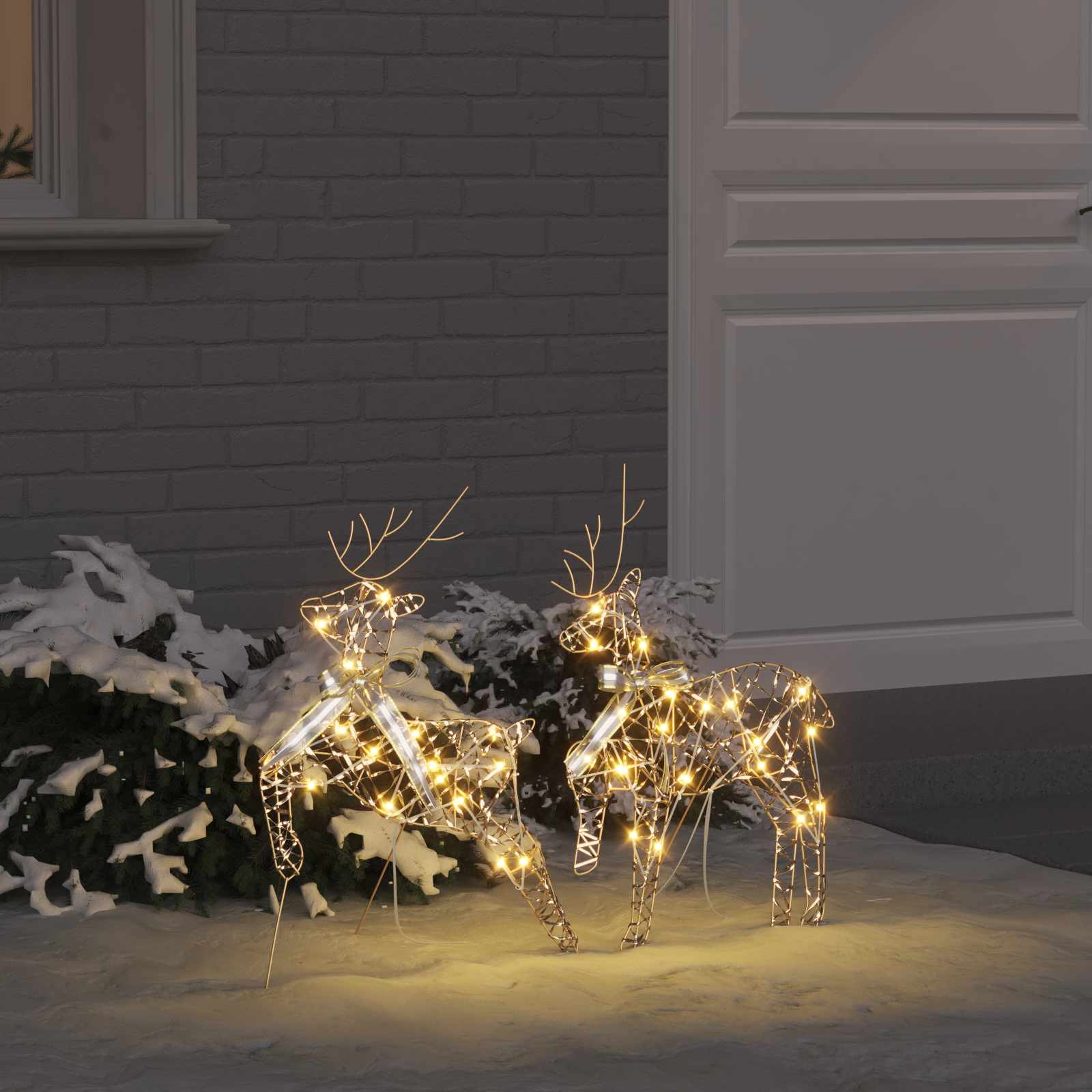 LED Riječni jeleni s 40 LED svjetlima 2 pcs Topla bijela PET