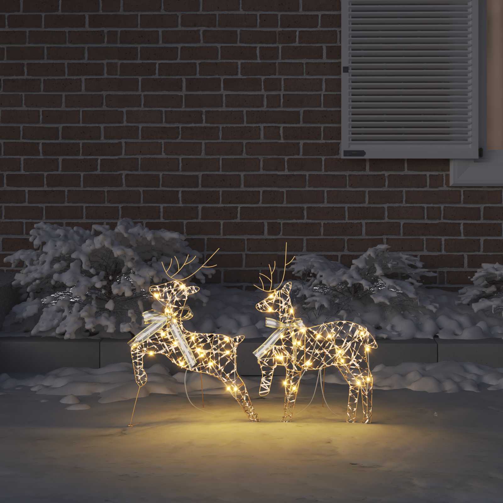 LED Riječni jeleni s 40 LED svjetlima 2 pcs Topla bijela PET