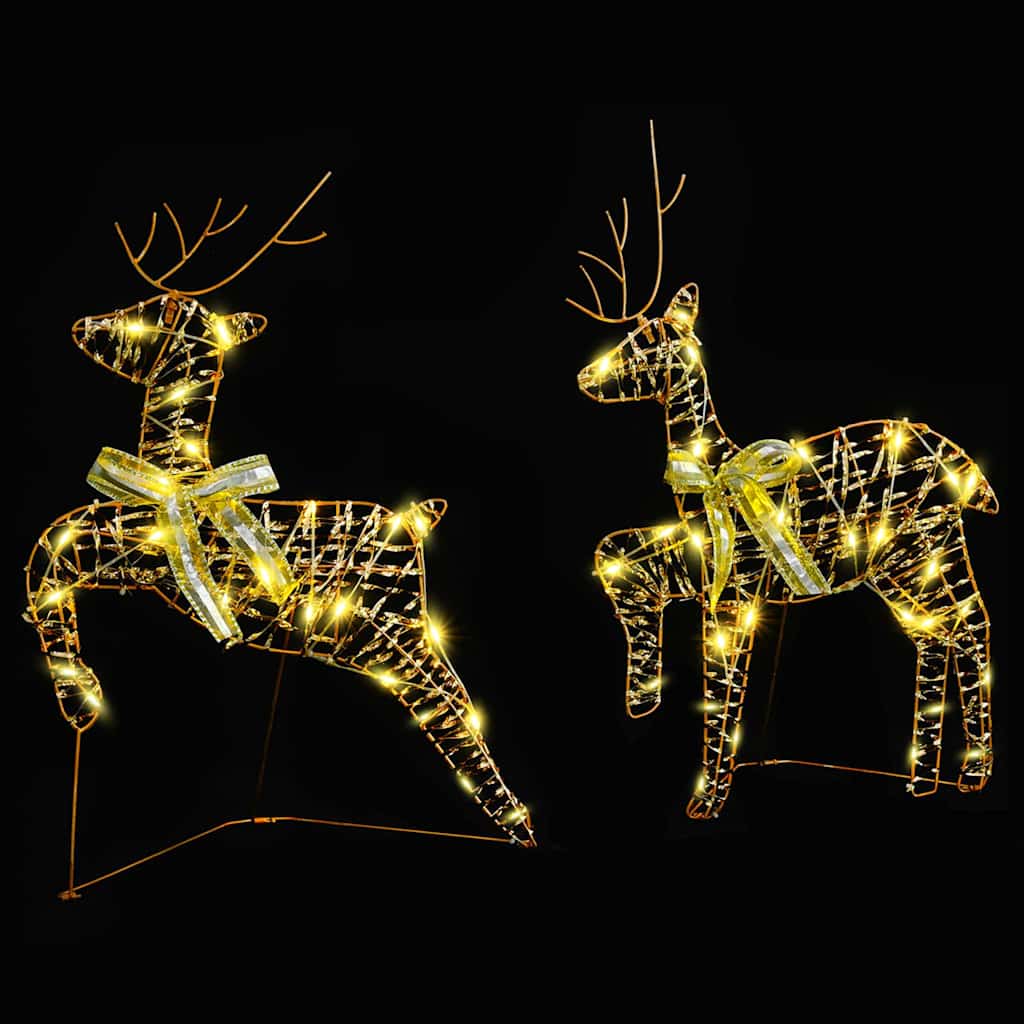 LED Riječni jeleni s 40 LED svjetlima 2 pcs Topla bijela PET