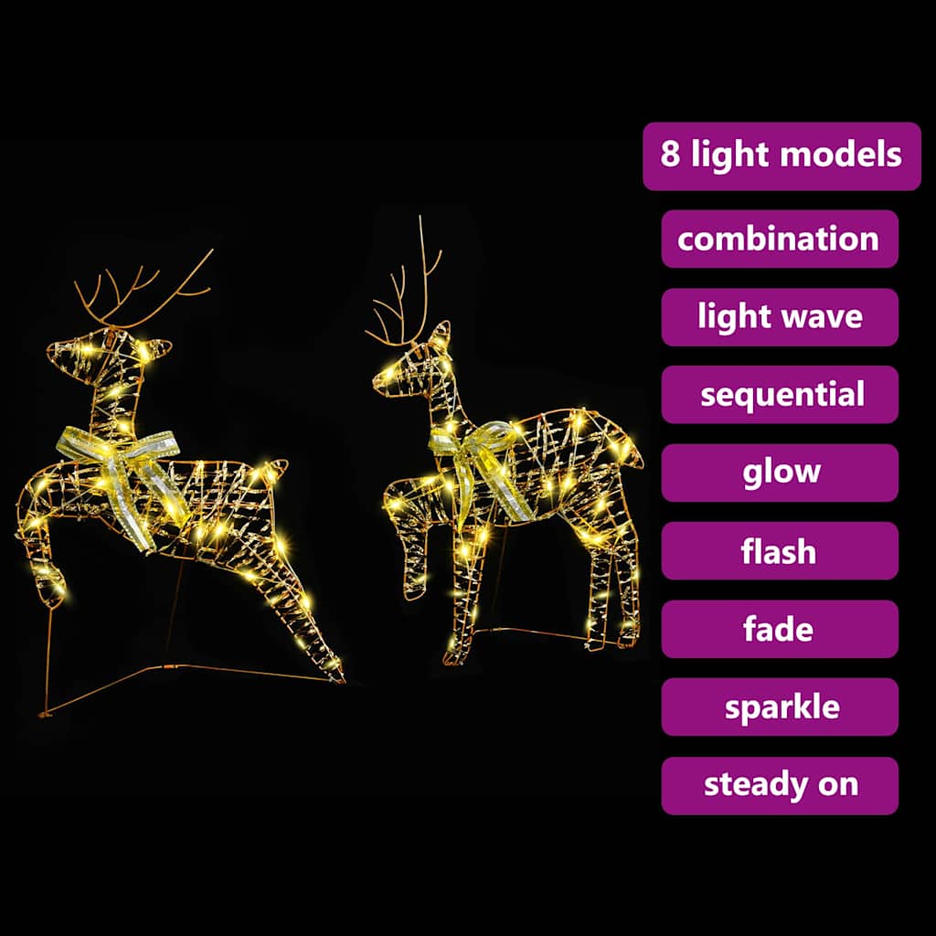 LED Riječni jeleni s 40 LED svjetlima 2 pcs Topla bijela PET