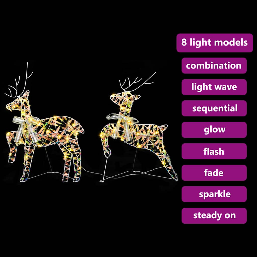 LED Riječni jeleni s 40 LED svjetlima 2 pcs Topla bijela PET
