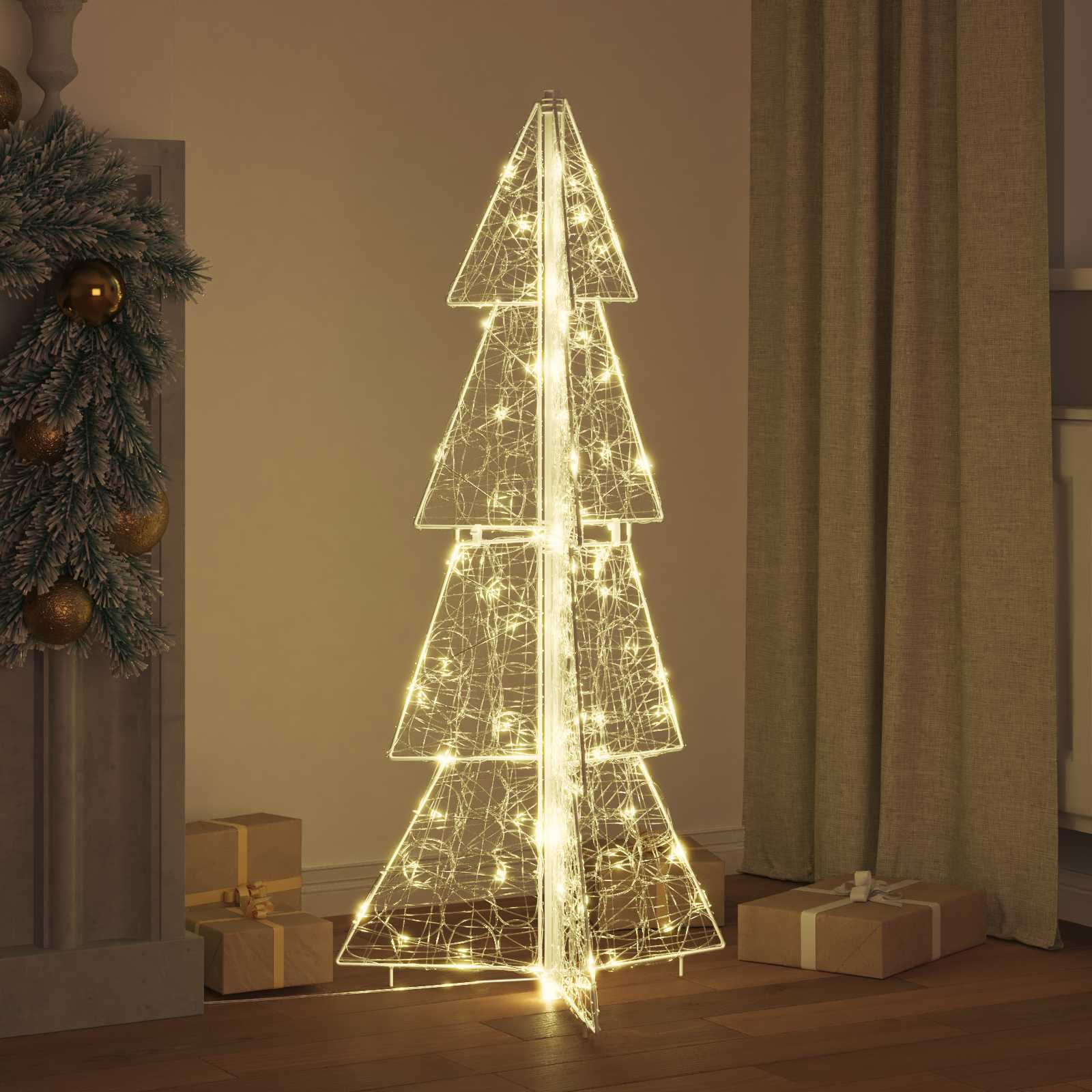 Božićno drvce s 100 LED svjetlima Topla bijela 120 cm Akril