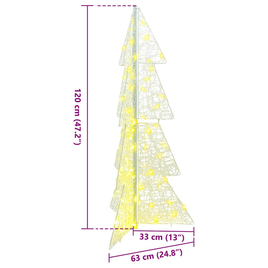 Božićno drvce s 100 LED svjetlima Topla bijela 120 cm Akril