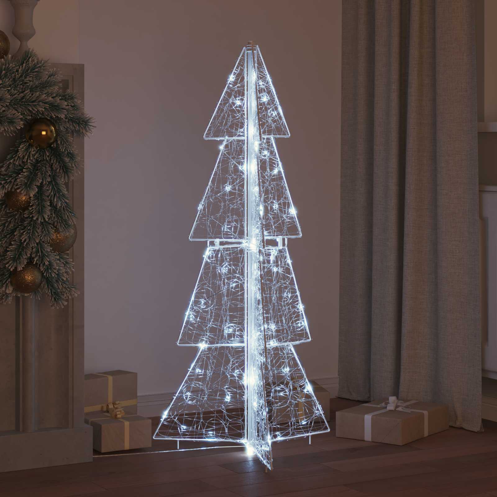 Božićno drvce s 100 LED svjetlima Hladna bijela 120 cm Akril