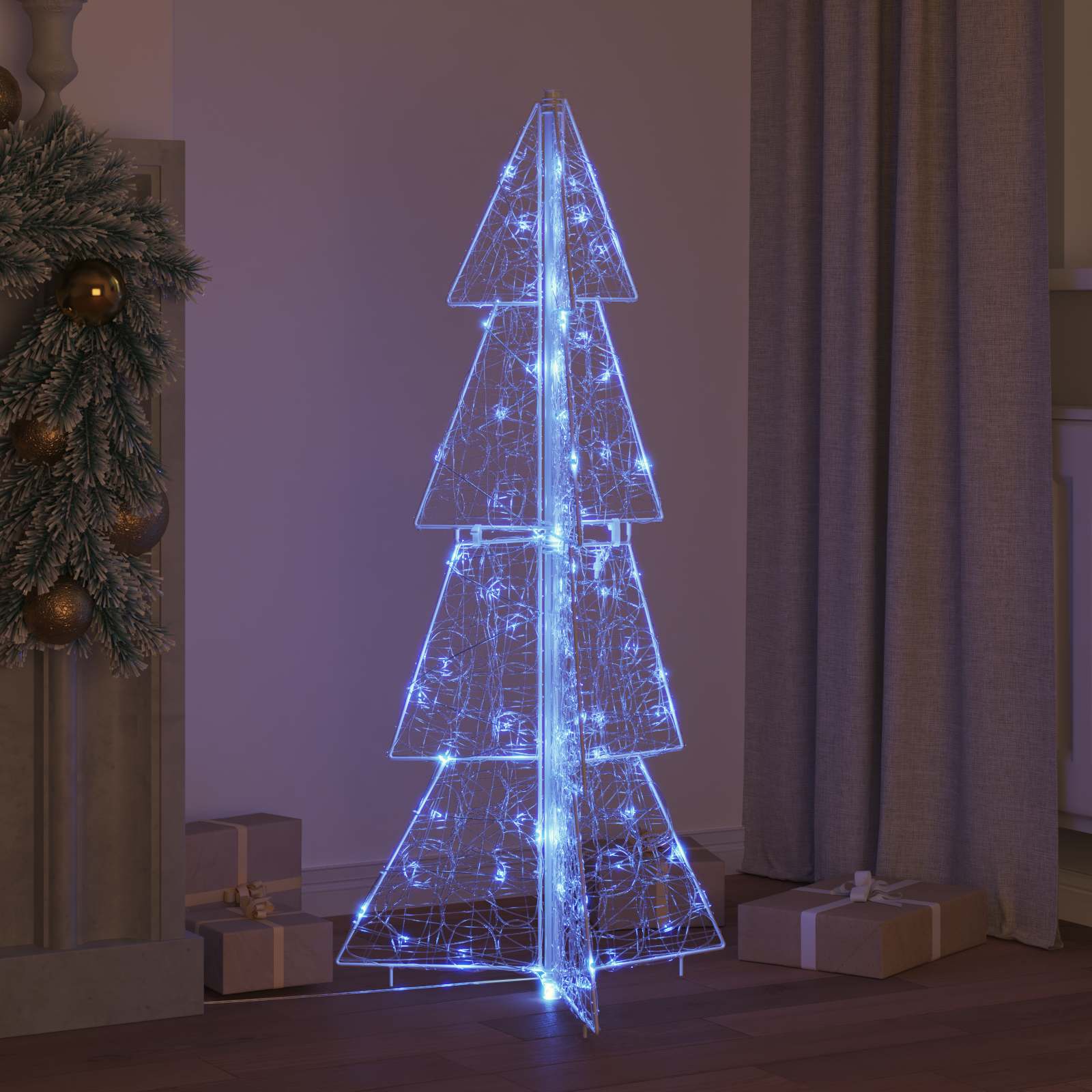 Božićno drvce s 100 LED svjetlima Plava 120 cm Akril