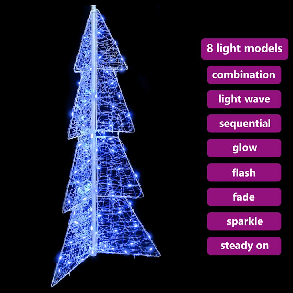 Božićno drvce s 100 LED svjetlima Plava 120 cm Akril