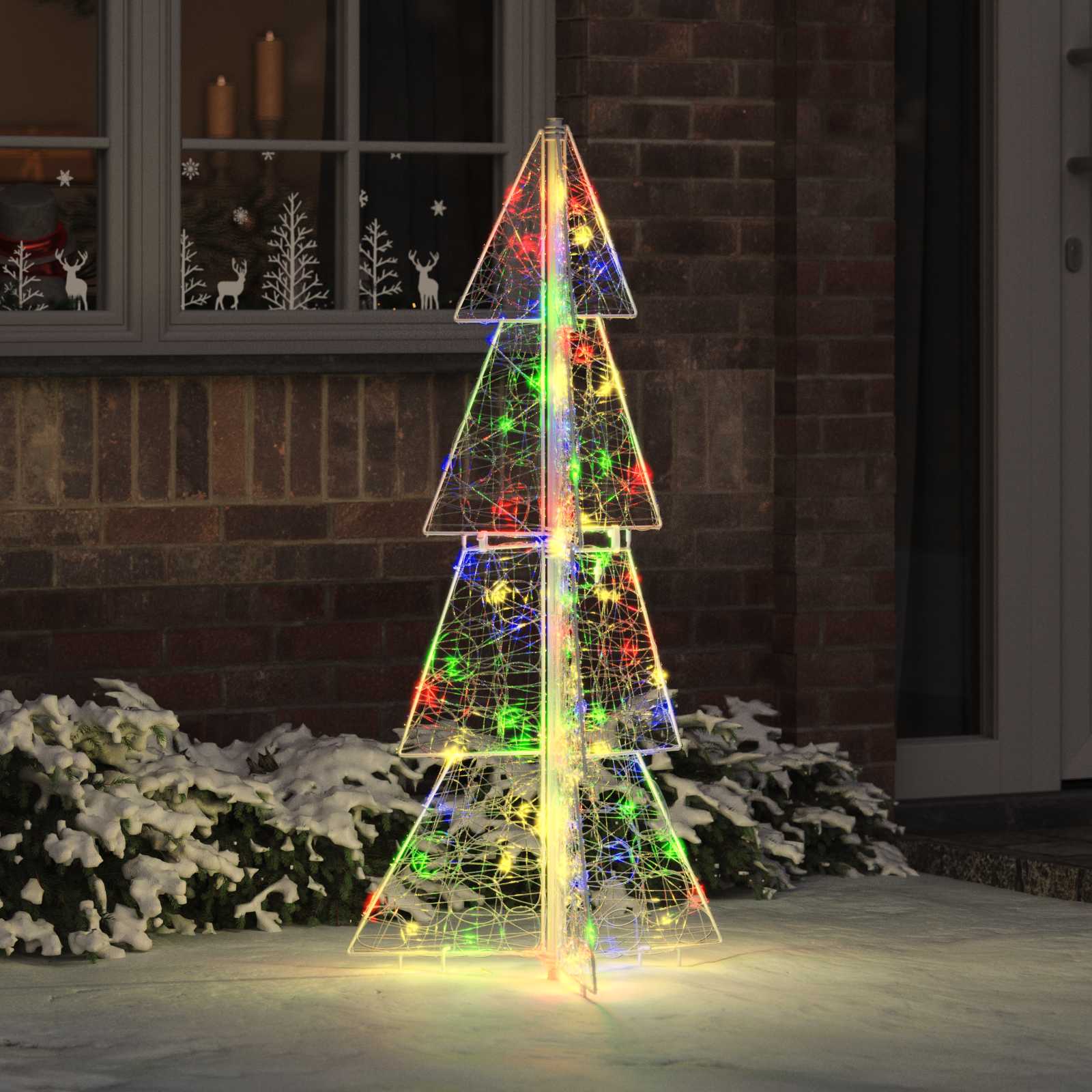 Božićno drvce s 100 LED svjetlima Šareni 120 cm Akril