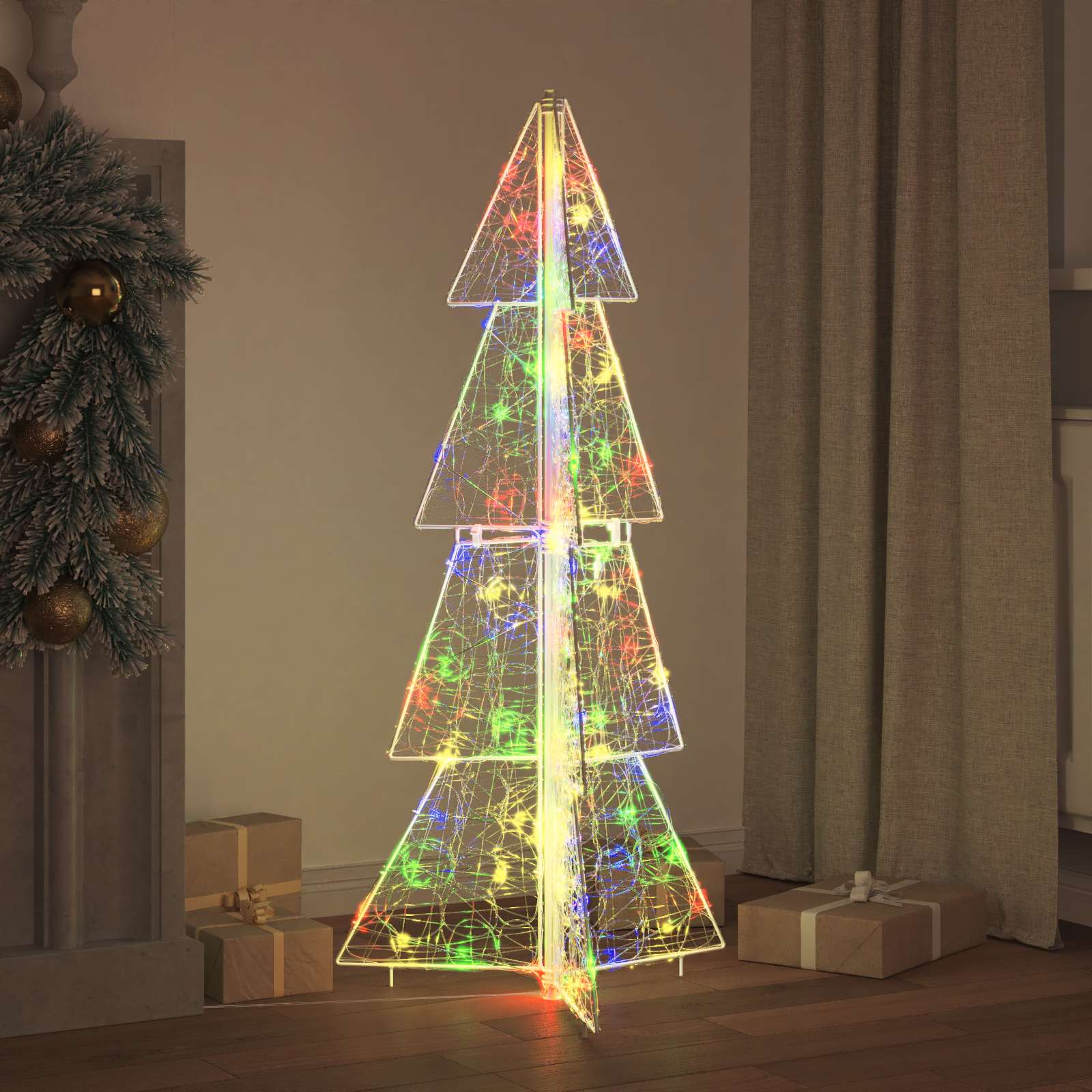 Božićno drvce s 100 LED svjetlima Šareni 120 cm Akril