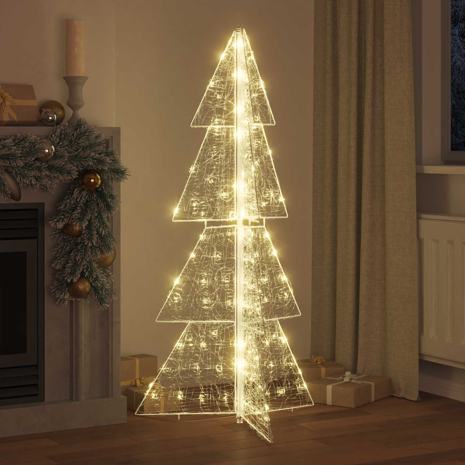 Božićno drvce s 160 LED svjetlima Topla bijela 150 cm Akril