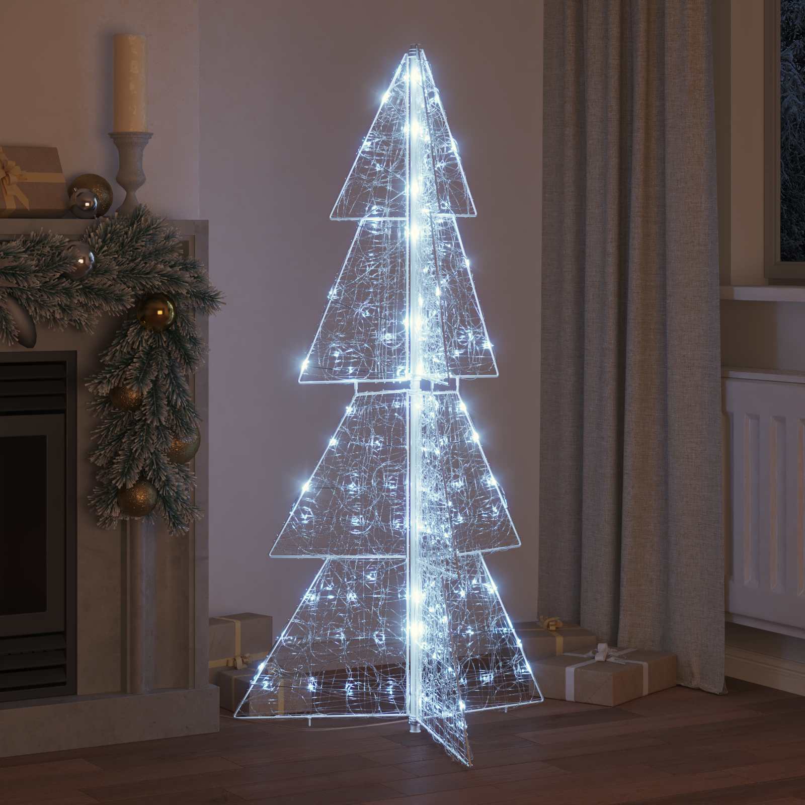 Božićno drvce s 160 LED svjetlima Hladna bijela 150 cm Akril