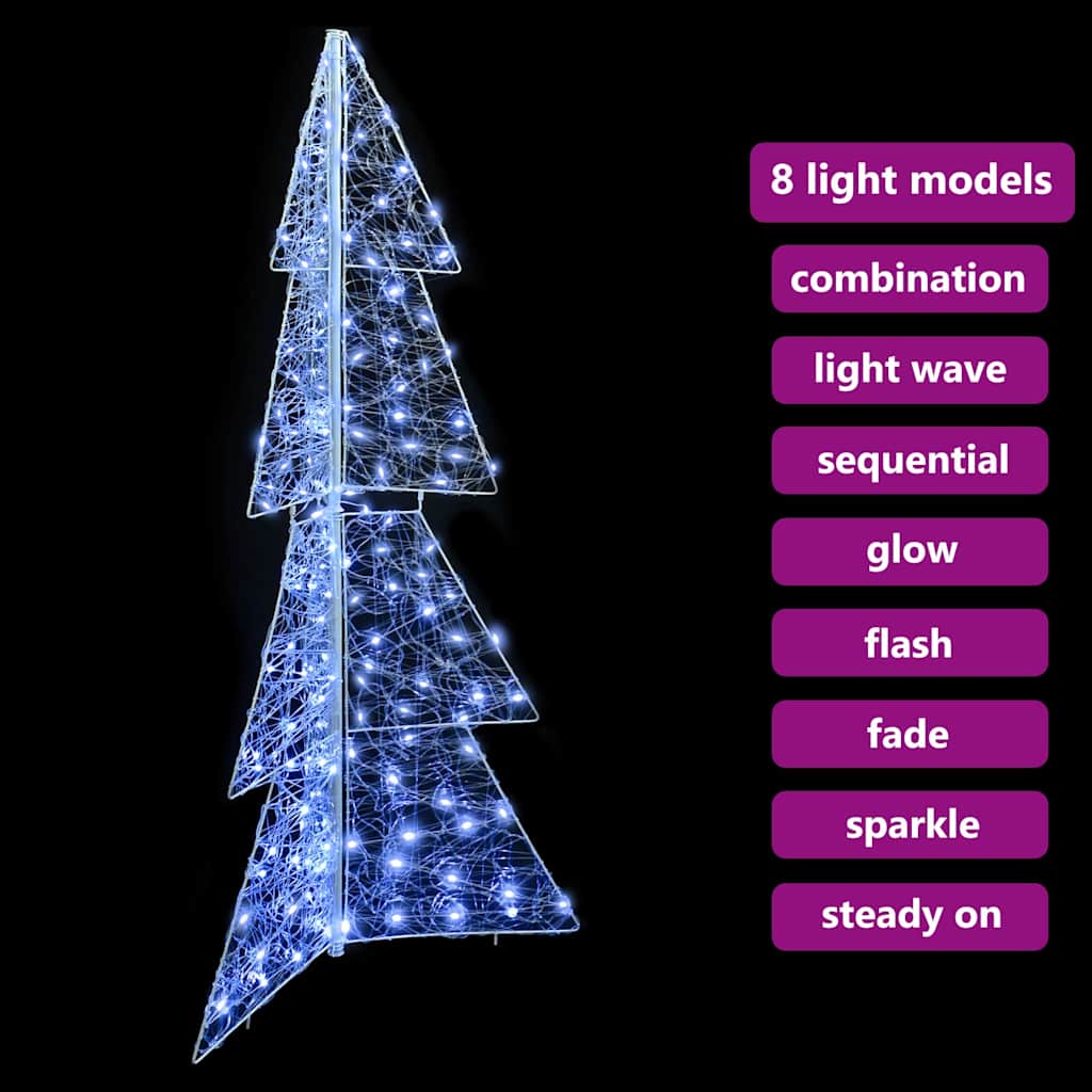 Božićno drvce s 160 LED svjetlima Hladna bijela 150 cm Akril