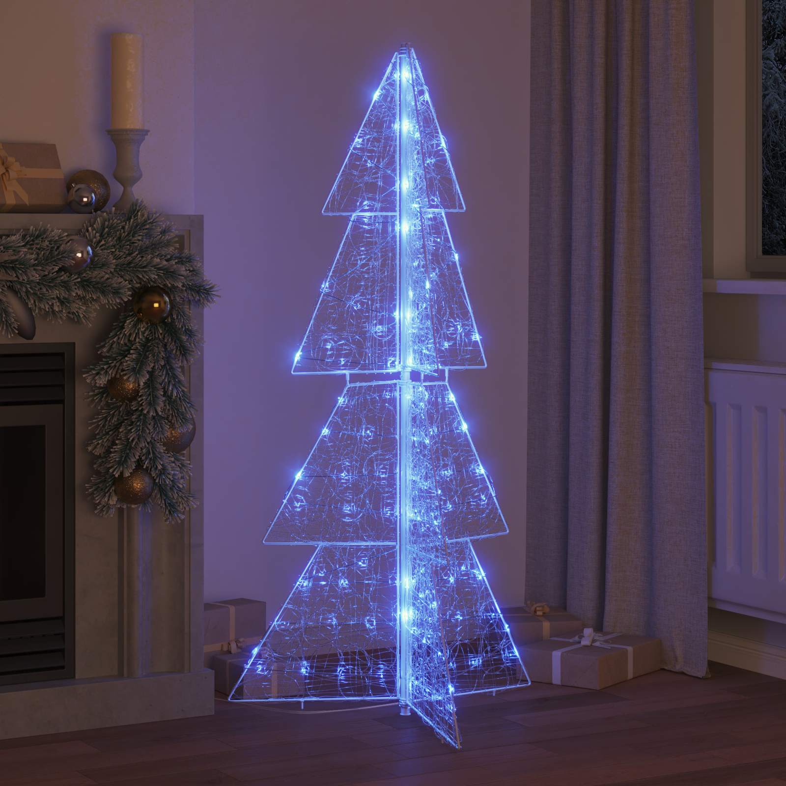 Božićno drvce s 160 LED svjetlima Plava 150 cm Akril