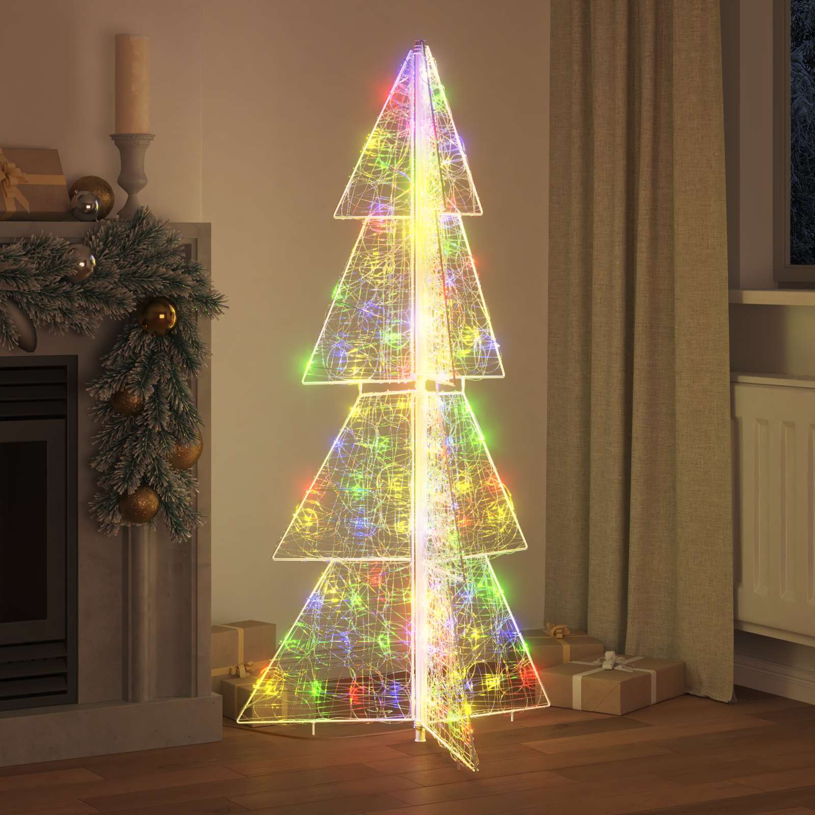Božićno drvce s 160 LED svjetlima Šareni 150 cm Akril