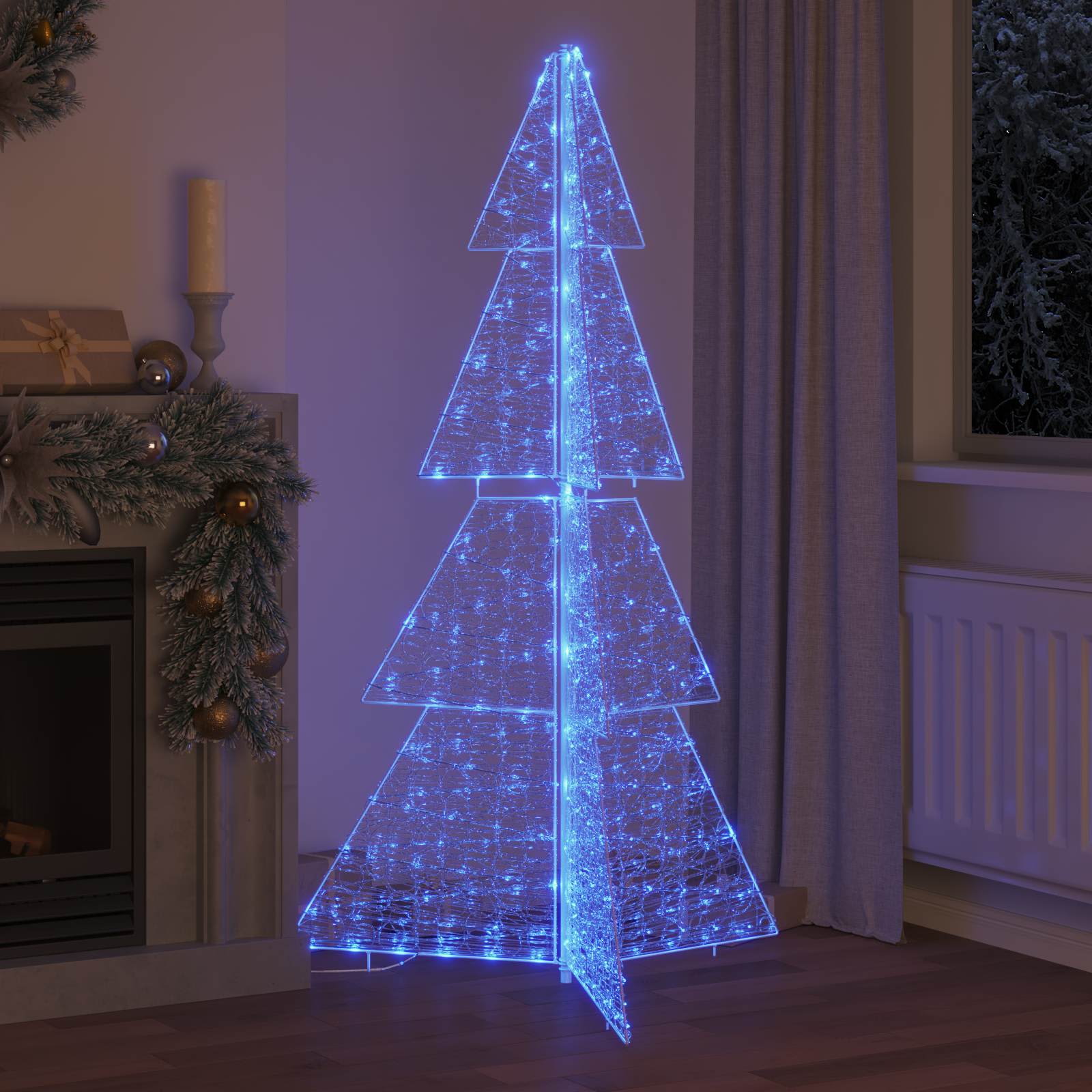 Božićno drvce s 240 LED svjetlima Plava 180 cm Akril