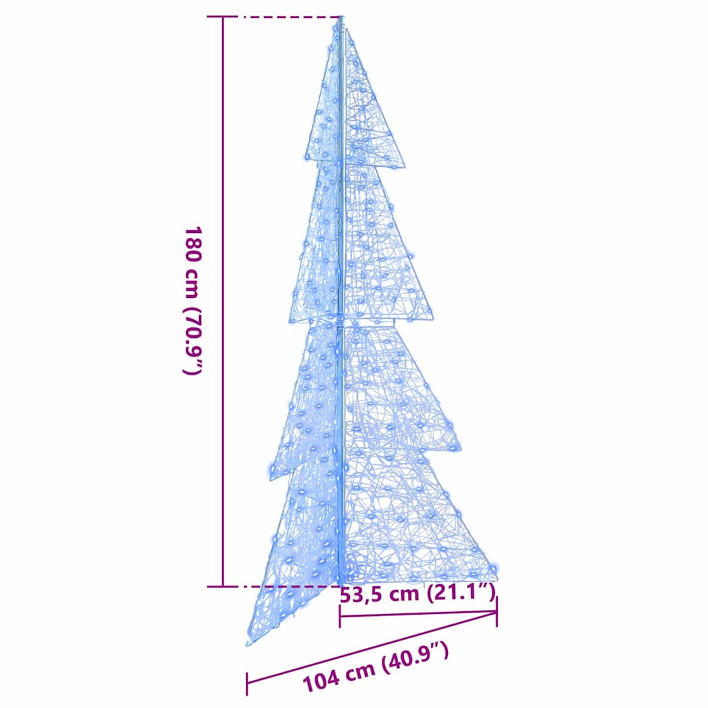 Božićno drvce s 240 LED svjetlima Plava 180 cm Akril