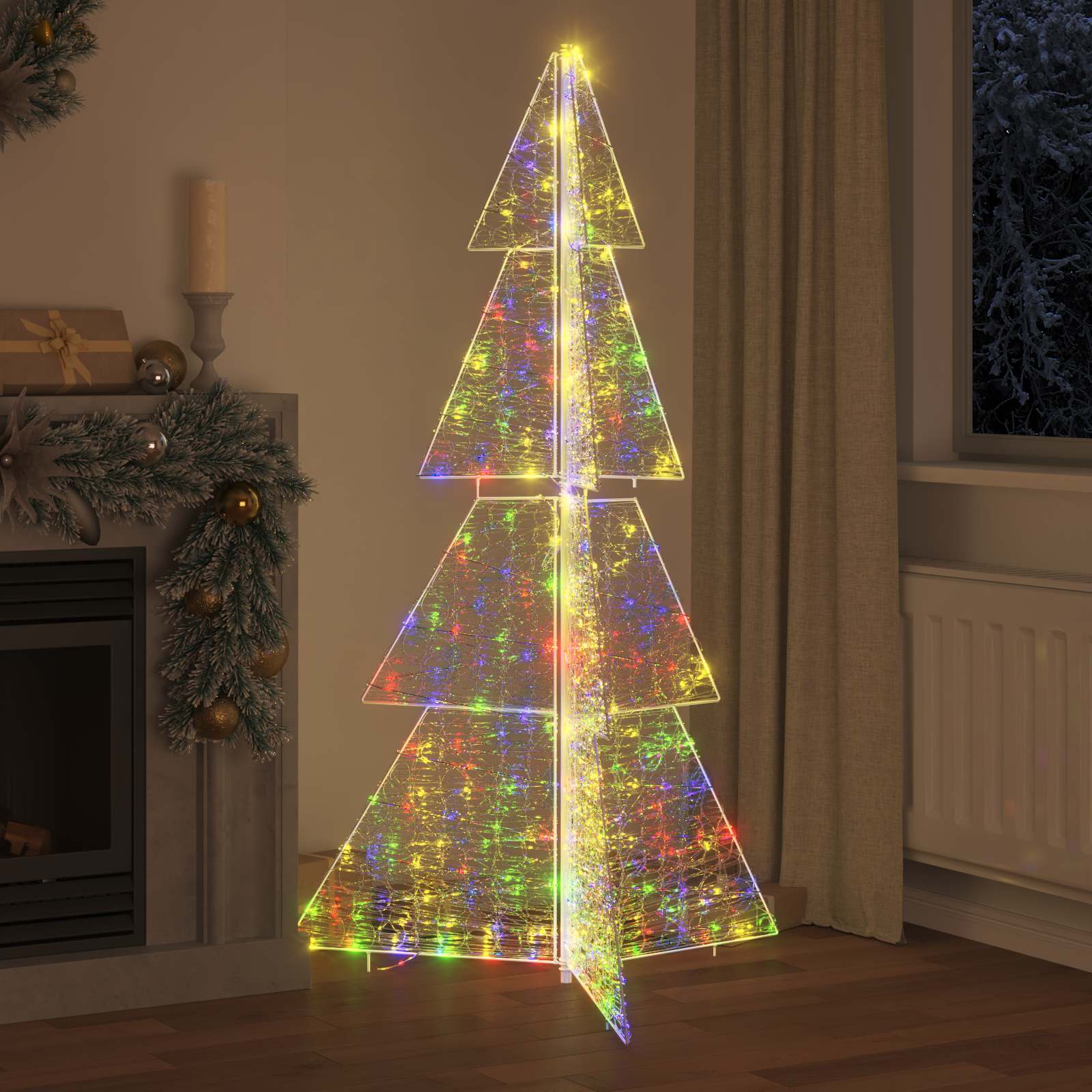 Božićno drvce s 240 LED svjetlima Šareni 180 cm Akril