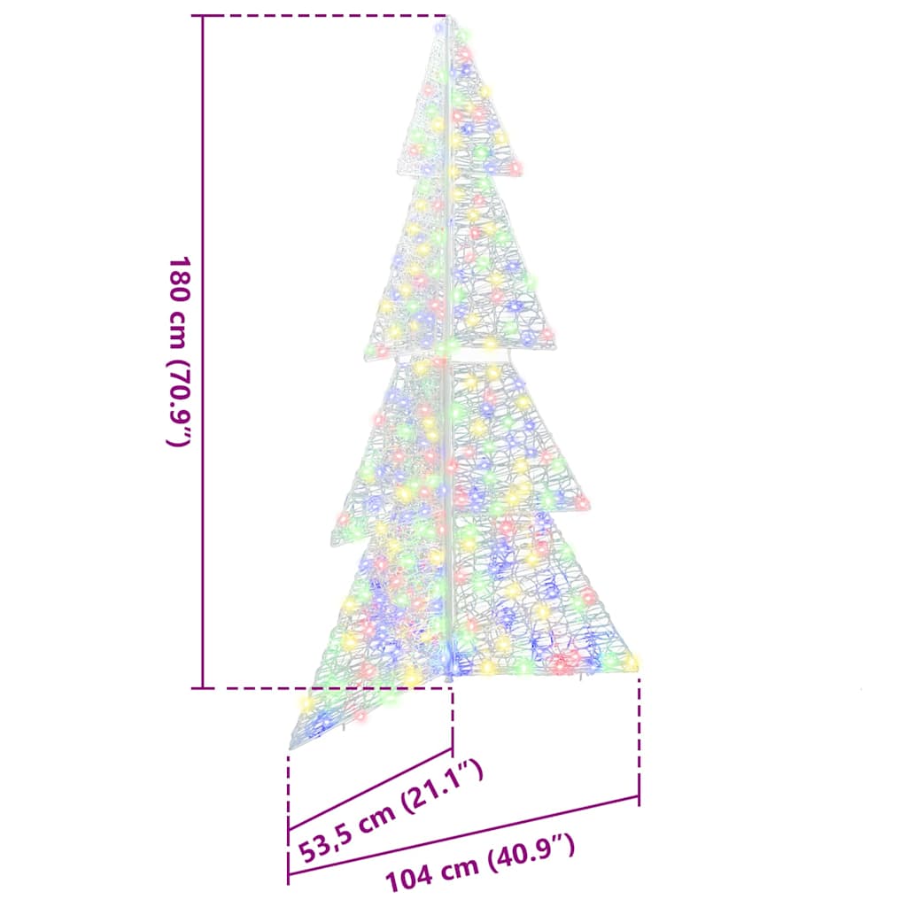 Božićno drvce s 240 LED svjetlima Šareni 180 cm Akril