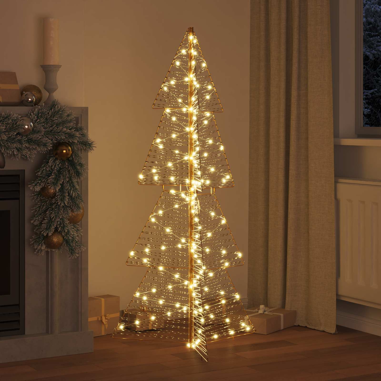 Božićno drvce s 160 LED svjetlima Topla bijela 150 cm PET