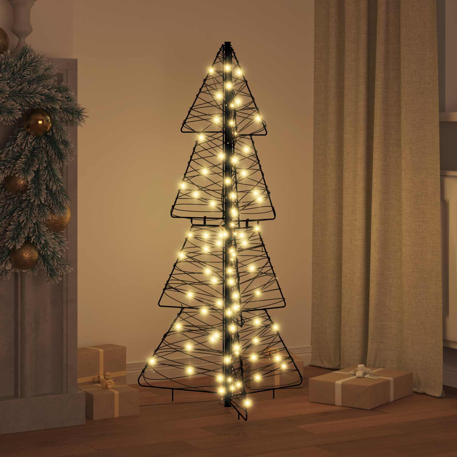 Božićno drvce s 100 LED svjetlima Topla bijela 120 cm Ratan