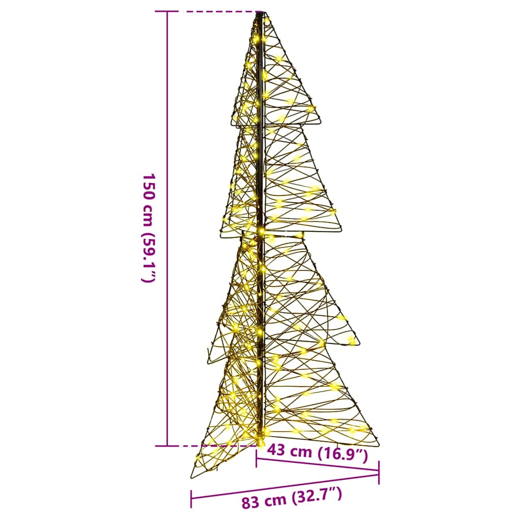 Božićno drvce s 160 LED svjetlima Topla bijela 150 cm Ratan
