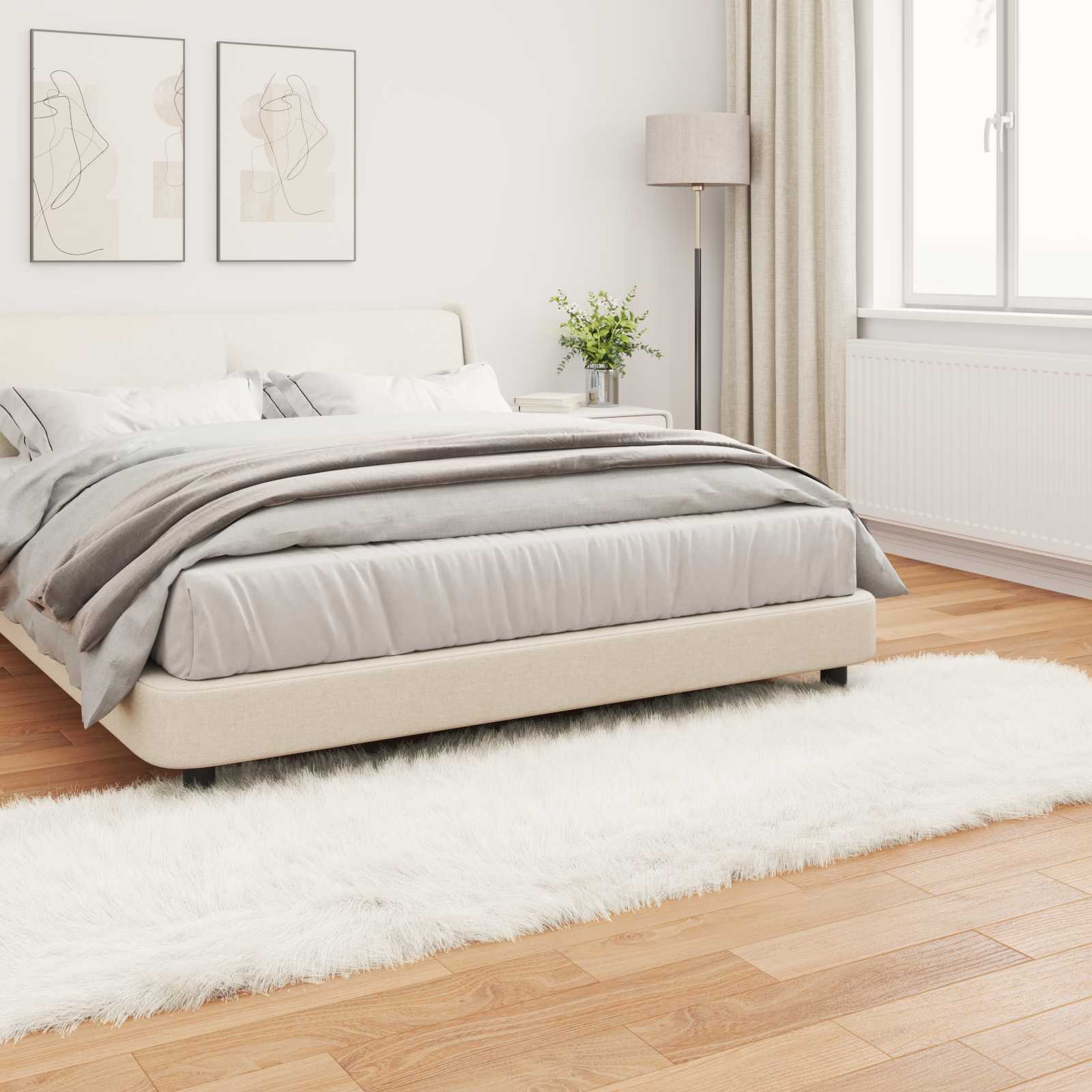 Tepih od umjetne ovčje kože TAFALLA Bijela 80 x 250 cm