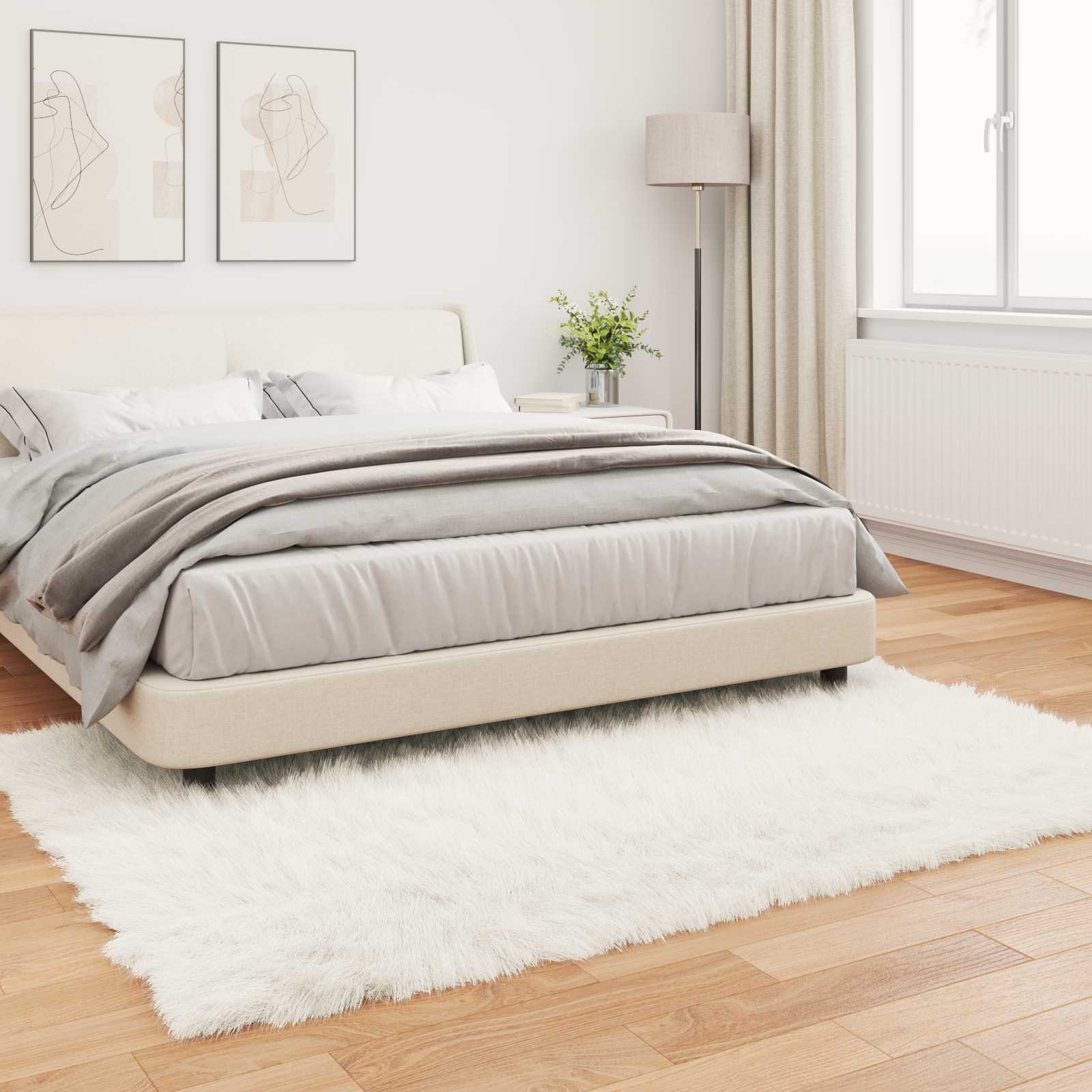 Tepih od umjetne ovčje kože TAFALLA Bijela 140 x 200 cm