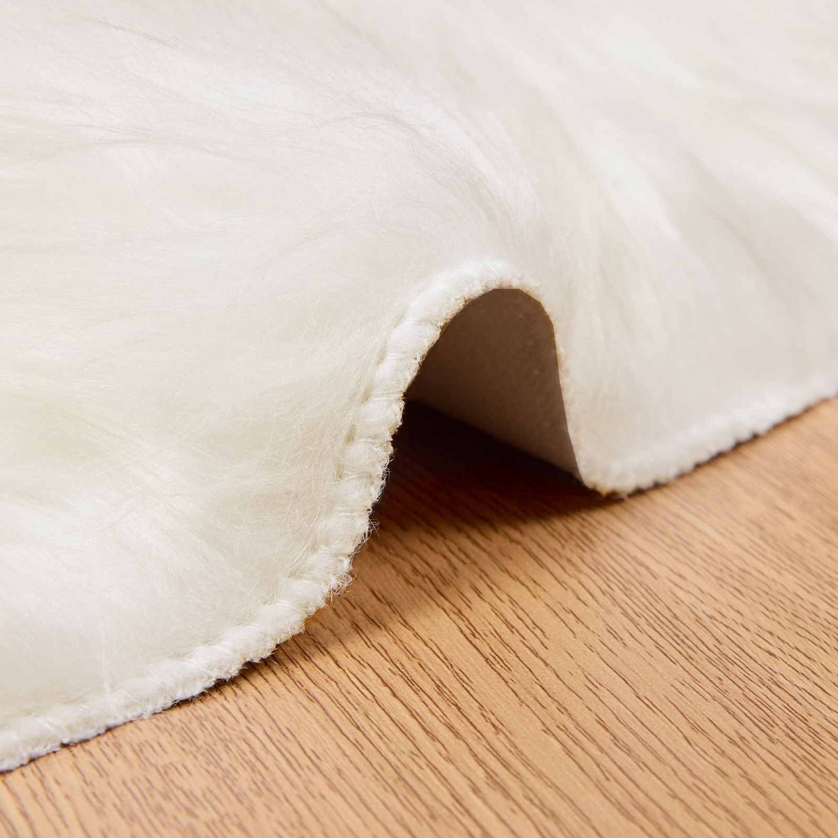 Tepih od umjetne ovčje kože TAFALLA Bijela Ø 80 cm Poliester
