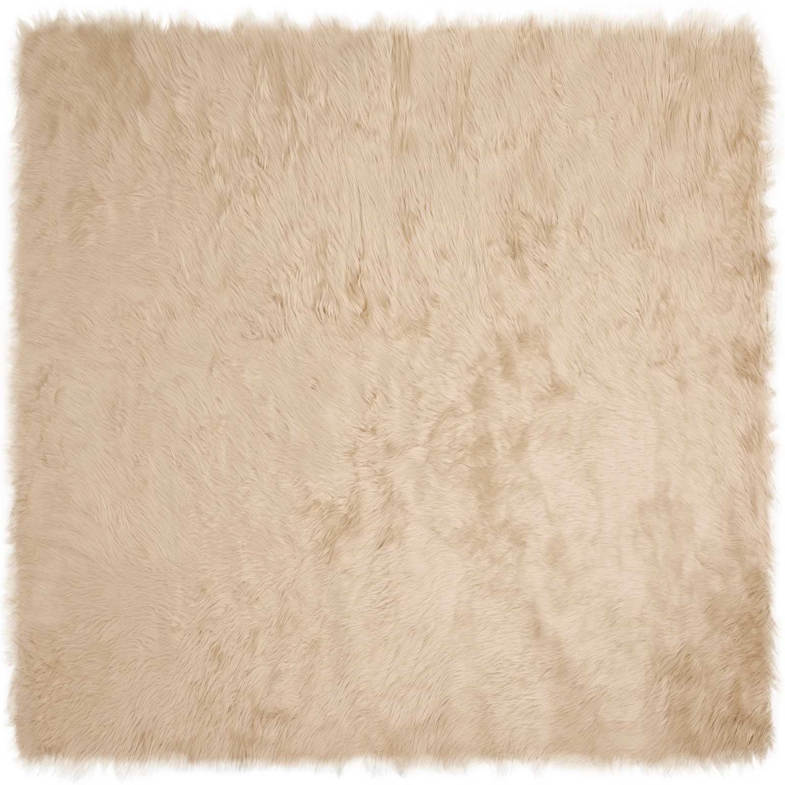 Tepih od umjetne ovčje kože TAFALLA Bež 160 x 160 cm Poliester