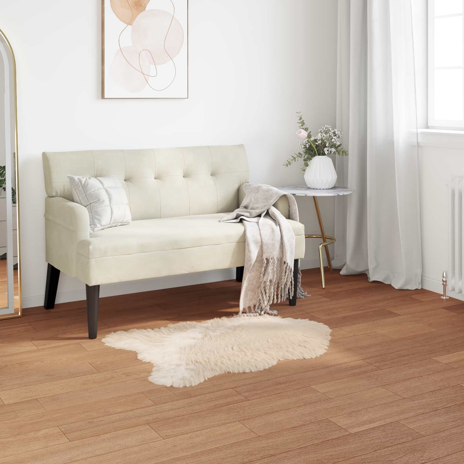 Tepih od umjetne ovčje kože TAFALLA Bež 60 x 90 cm Poliester