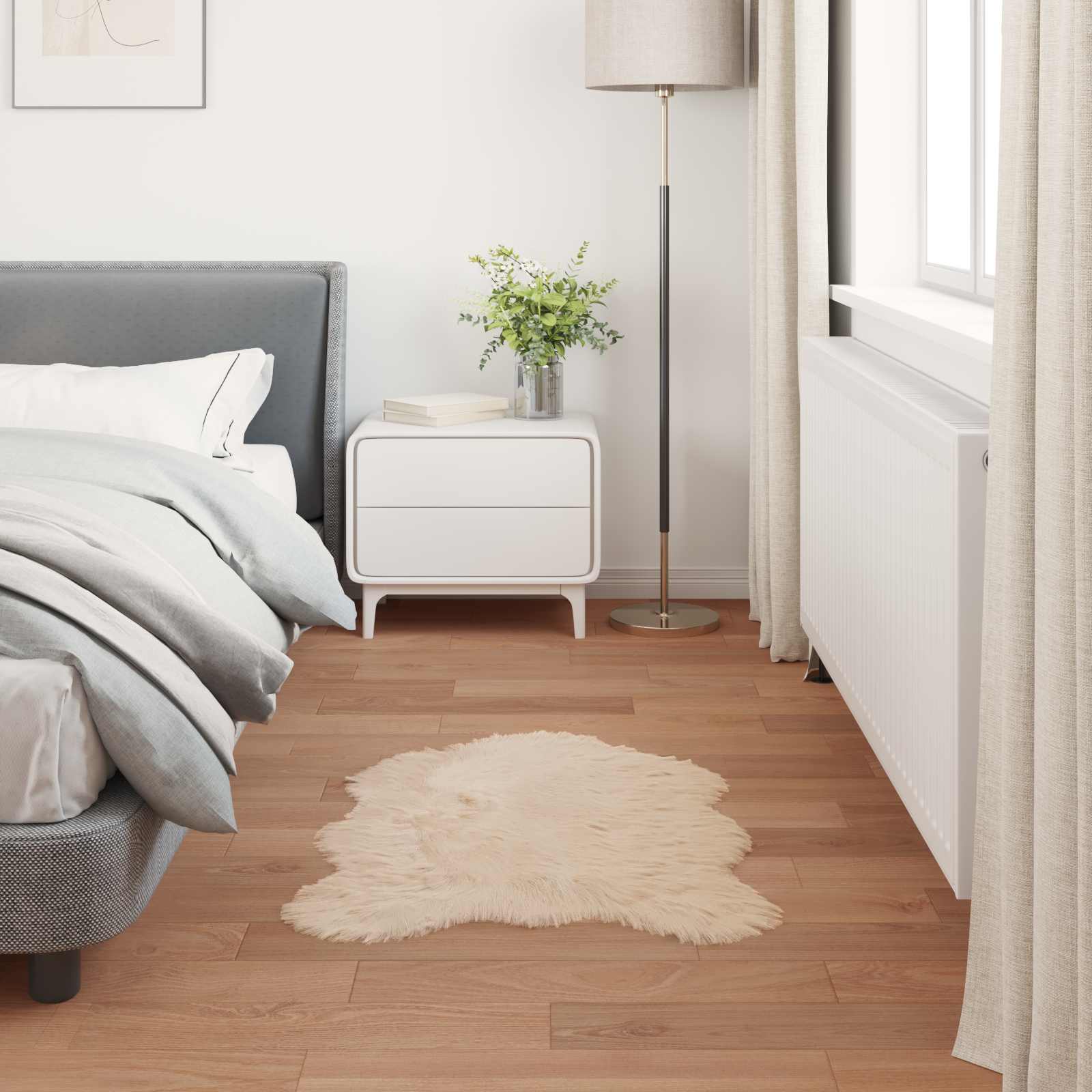 Tepih od umjetne ovčje kože TAFALLA Bež 60 x 90 cm Poliester