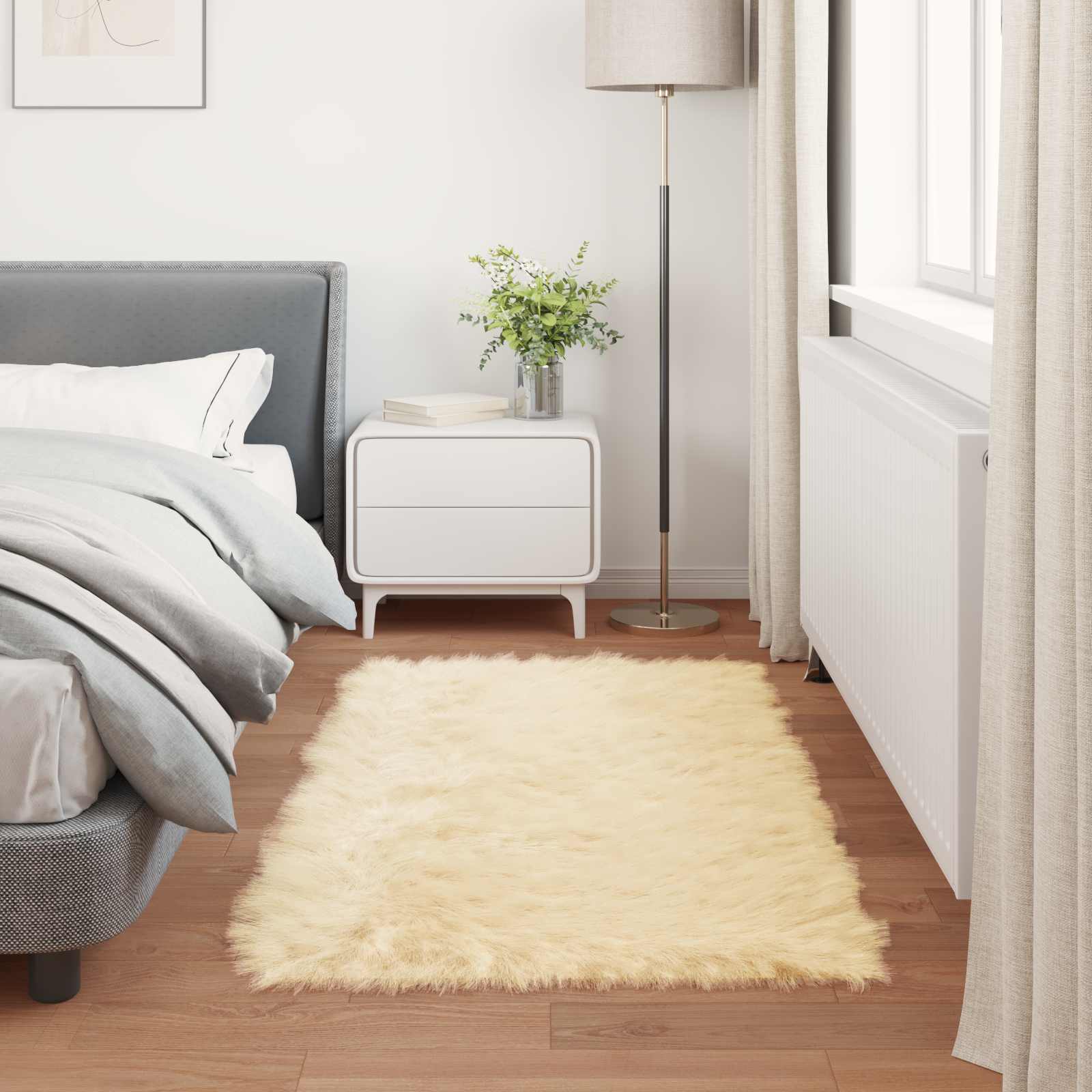 Tepih od umjetne ovčje kože TAFALLA Krem 60 x 110 cm Poliester