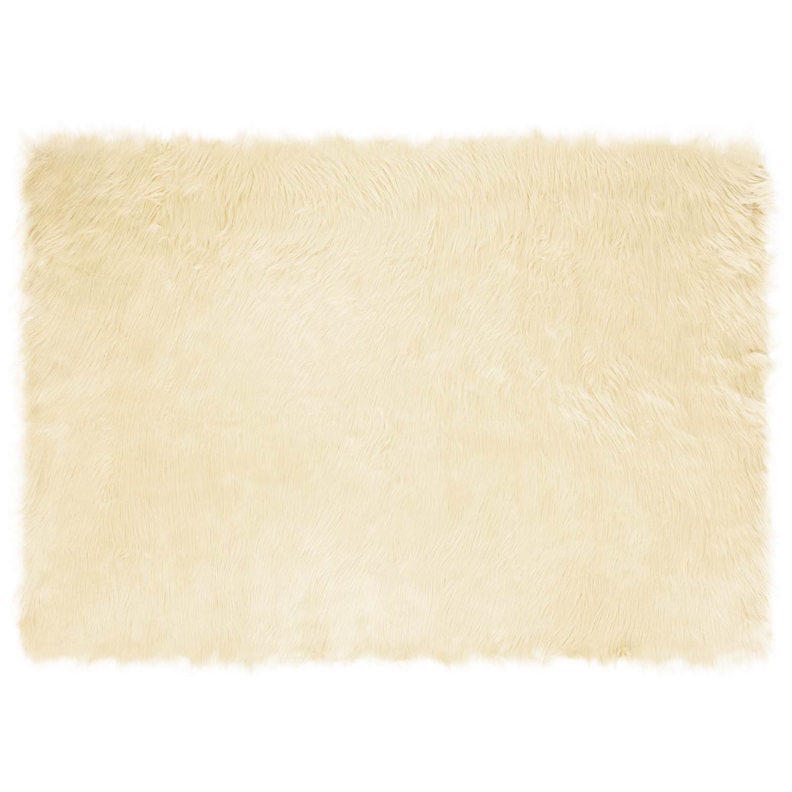 Tepih od umjetne ovčje kože TAFALLA Krem 140 x 200 cm Poliester