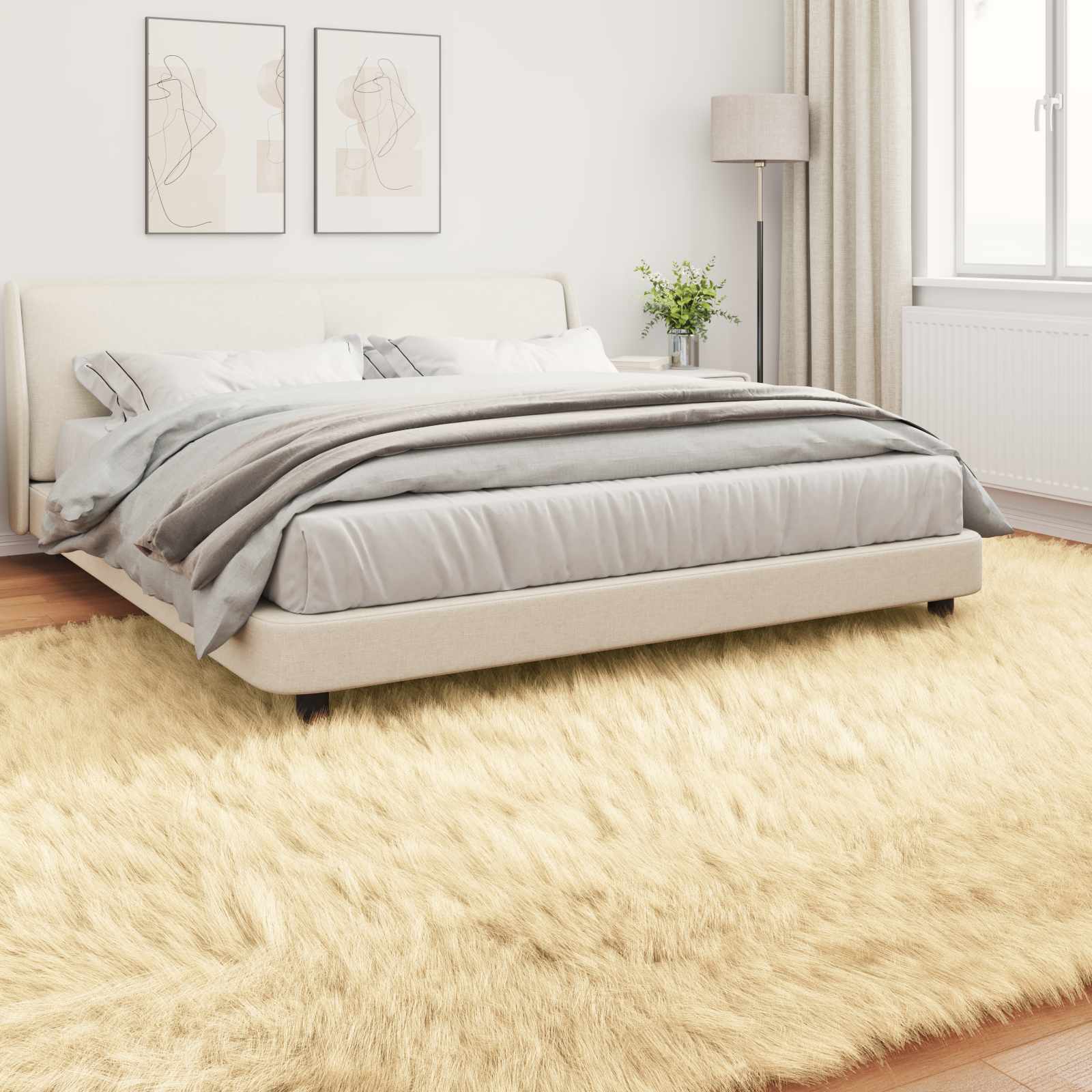 Tepih od umjetne ovčje kože TAFALLA Krem 240 x 340 cm Poliester