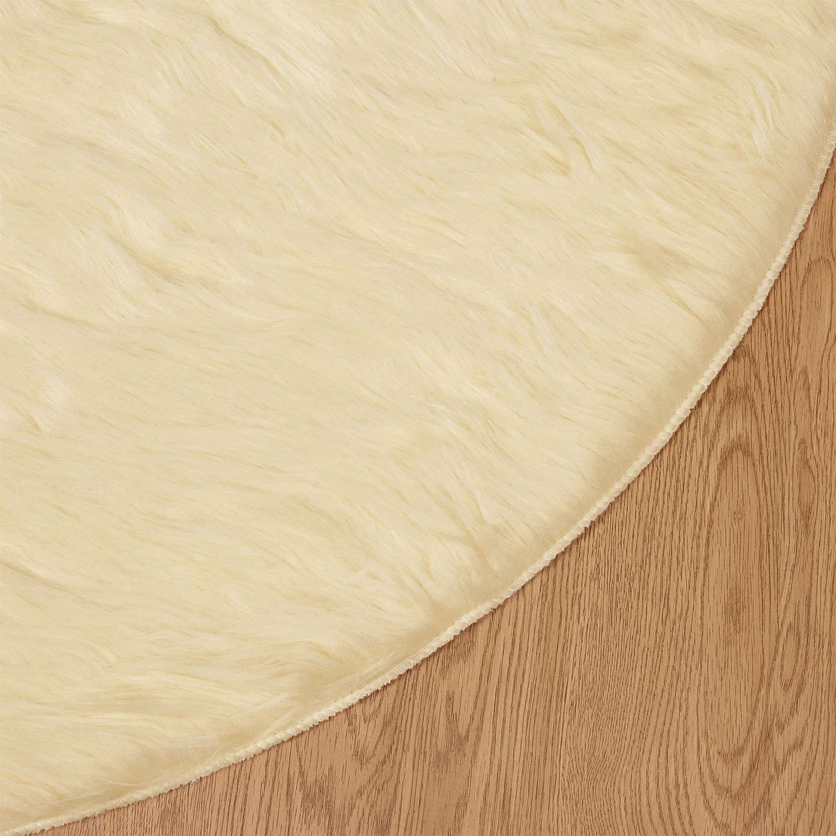 Tepih od umjetne ovčje kože TAFALLA Krem Ø 120 cm Poliester