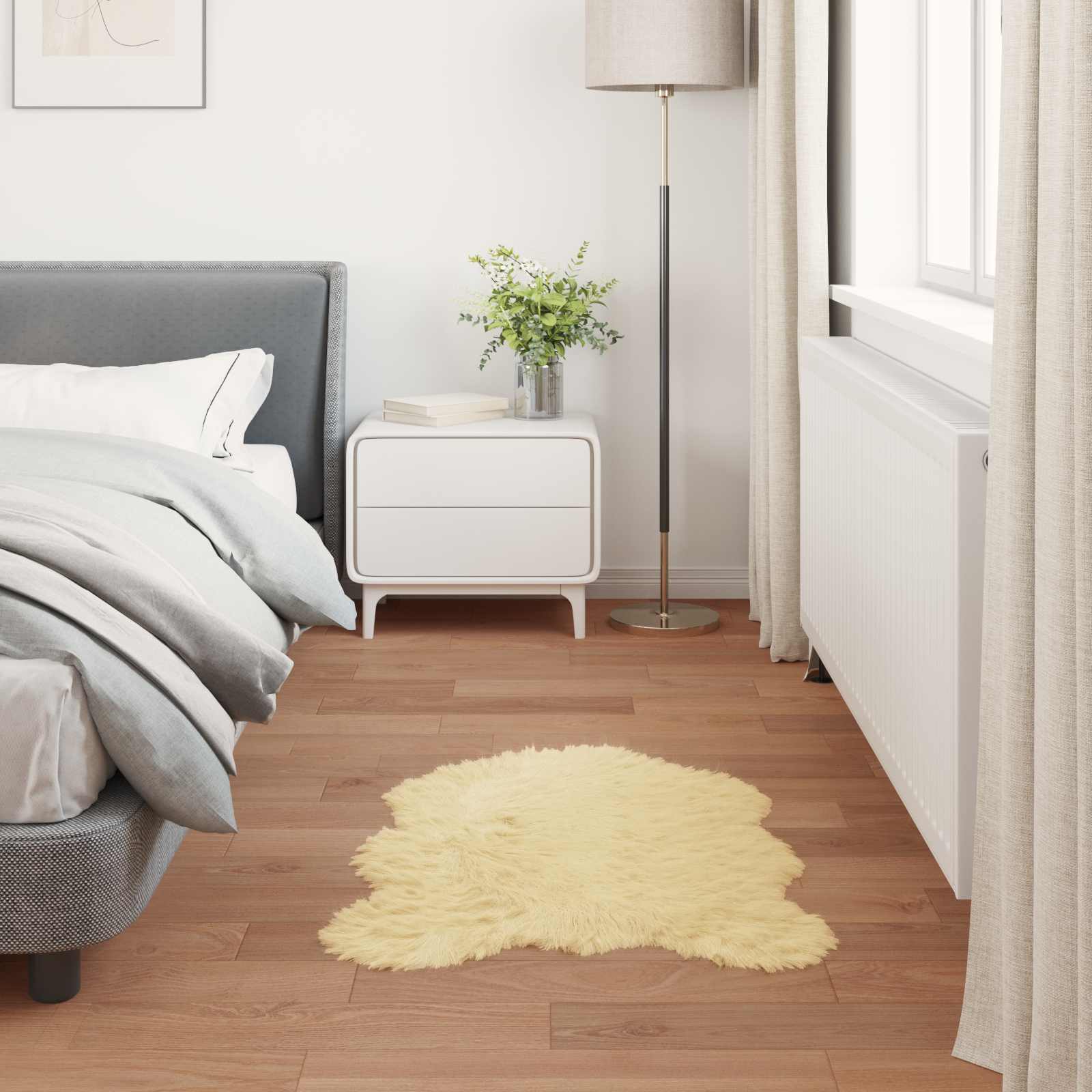 Tepih od umjetne ovčje kože TAFALLA Krem 80 x 120 cm Poliester