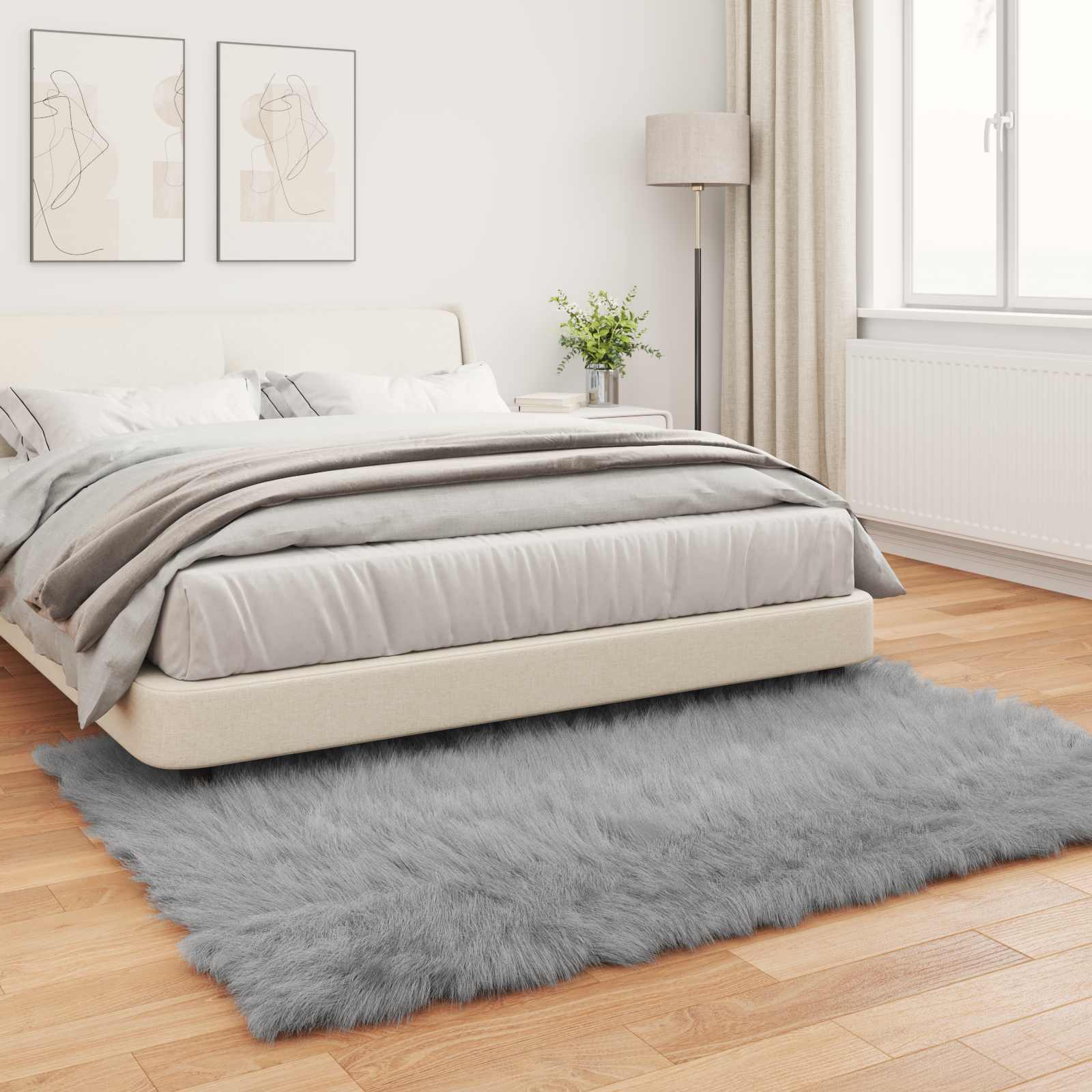 Tepih od umjetne ovčje kože TAFALLA Siva 120 x 170 cm Poliester