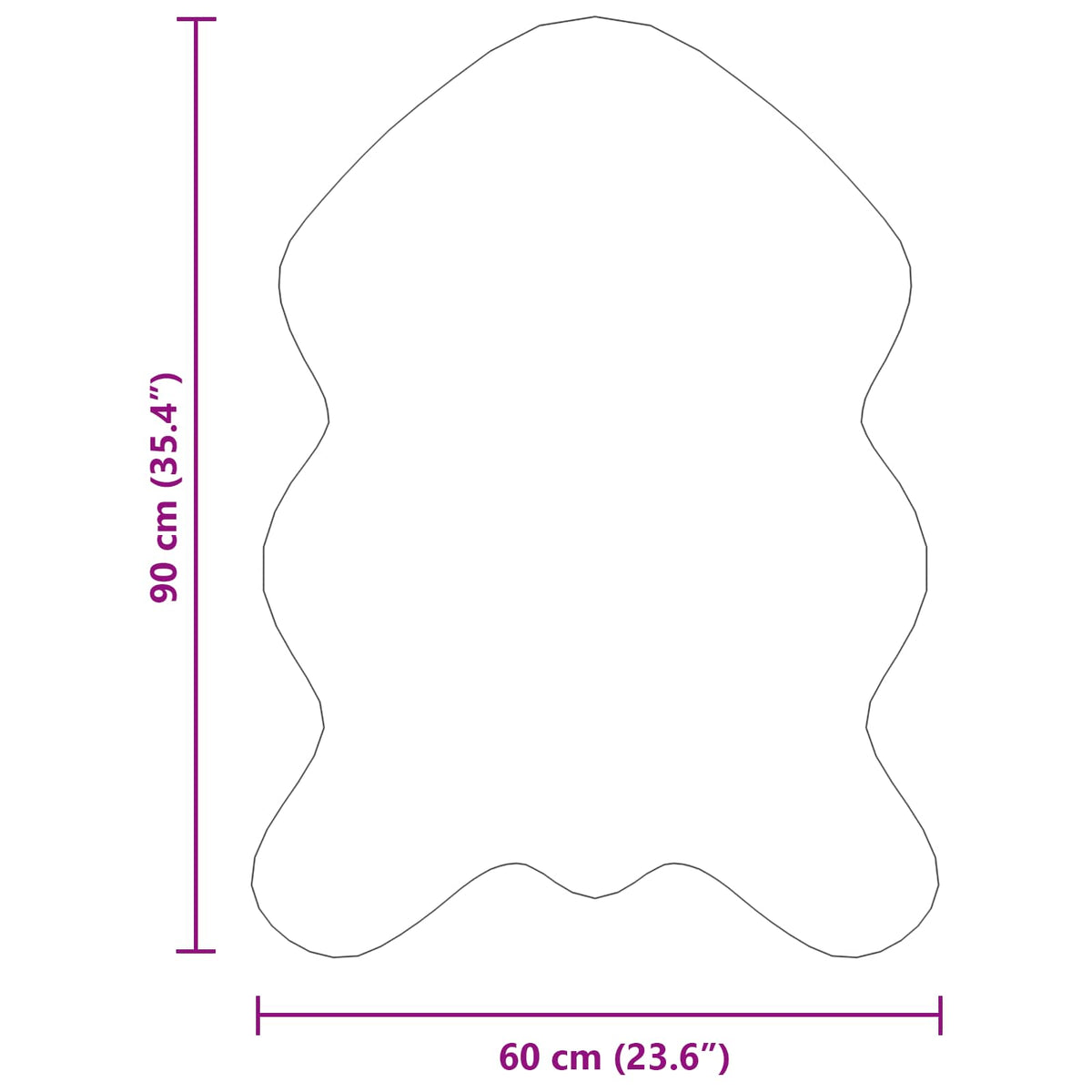 Tepih od umjetne ovčje kože TAFALLA Siva 60 x 90 cm Poliester