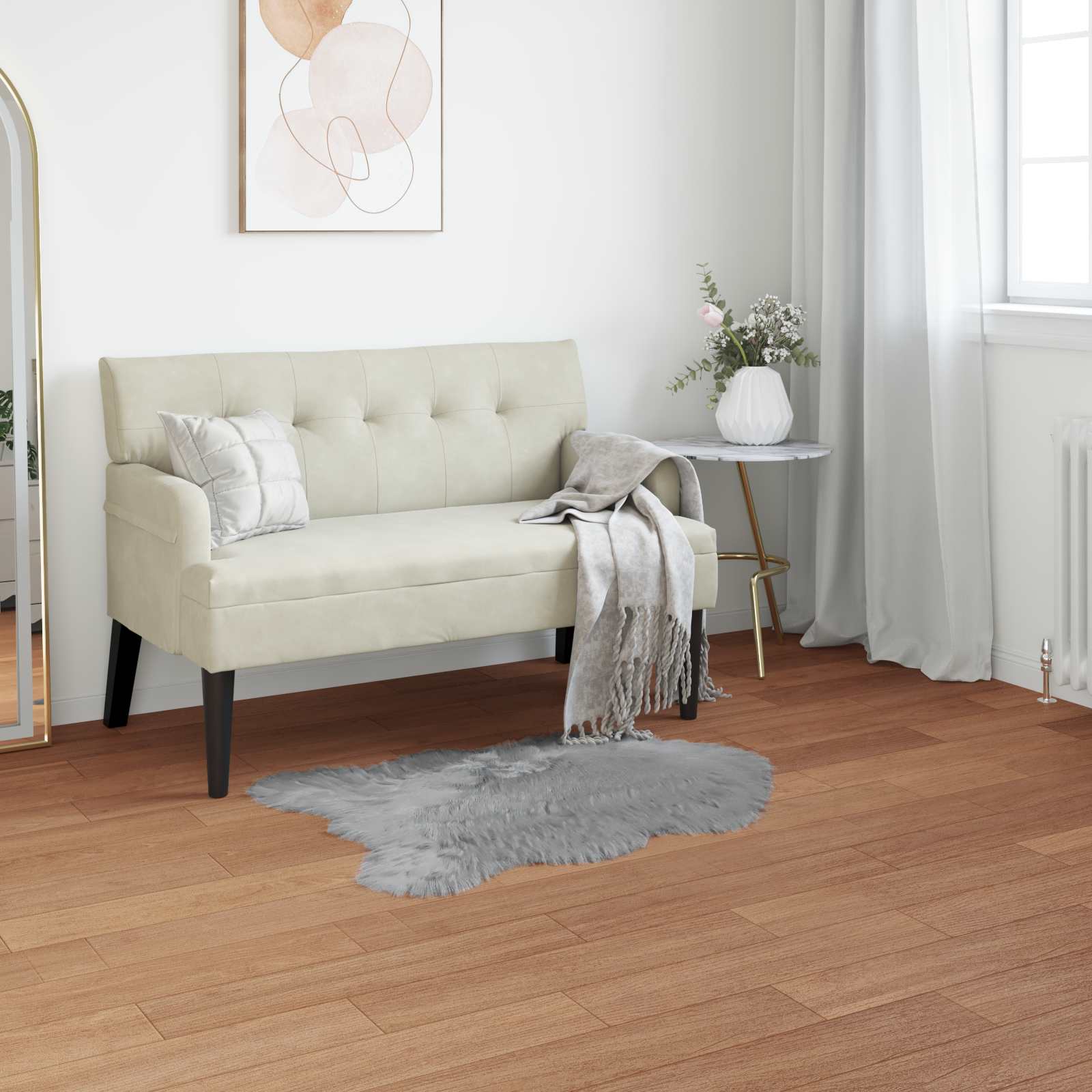 Tepih od umjetne ovčje kože TAFALLA Siva 80 x 120 cm Poliester
