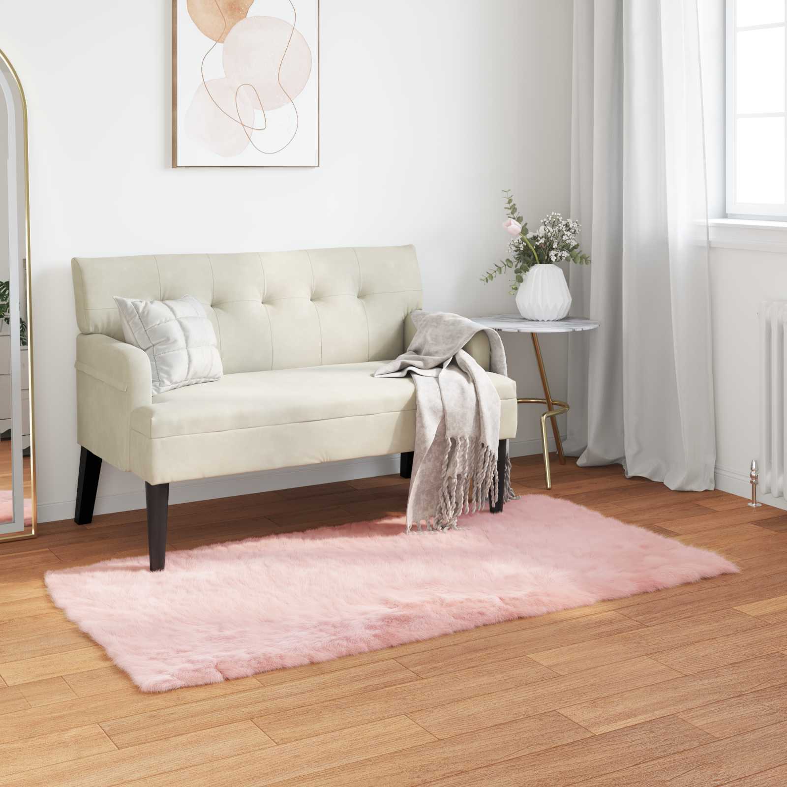 Tepih od umjetne ovčje kože TAFALLA Ružičasta 80 x 150 cm